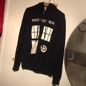 Dr. Who Police Call Box Hoodie Zip Up BBC